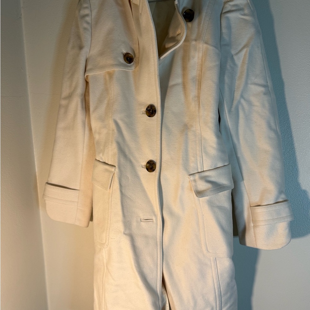 Banana Republic Cream wool trench Women's wool Coat size medium